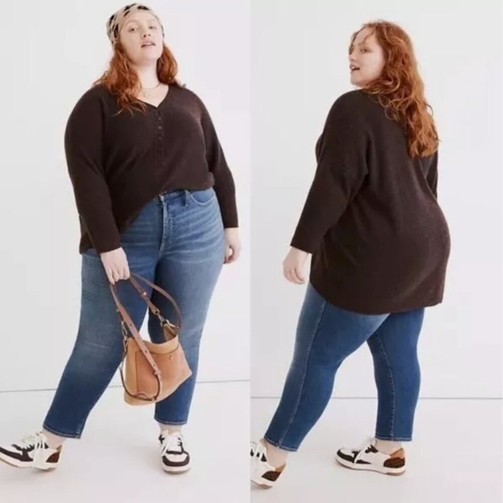 Madewell Asherton Waffle Henley Sweater Size Large